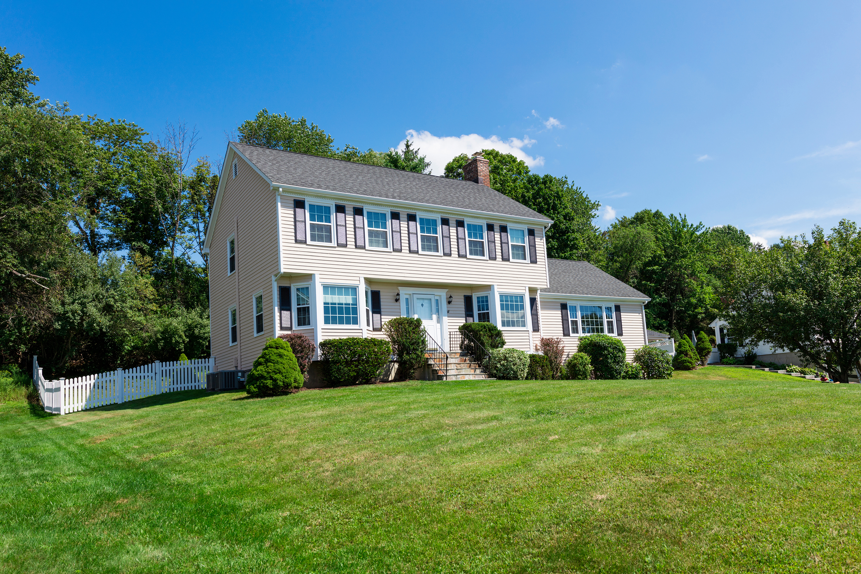 single-family home on a slight hill
